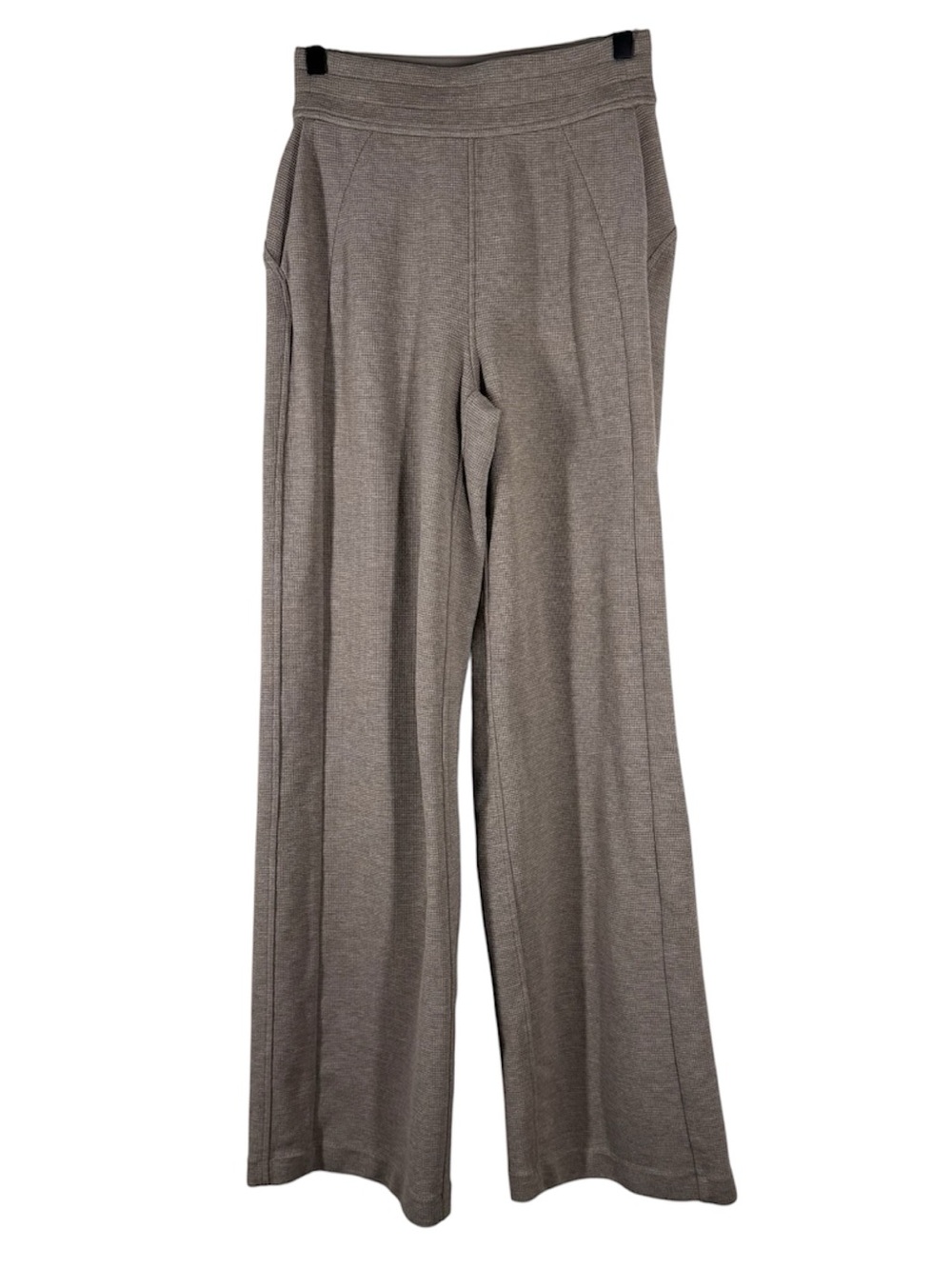 Scuba Mid Rise Wide Leg Pant Waffle Tan Grey Women’s Size XXS